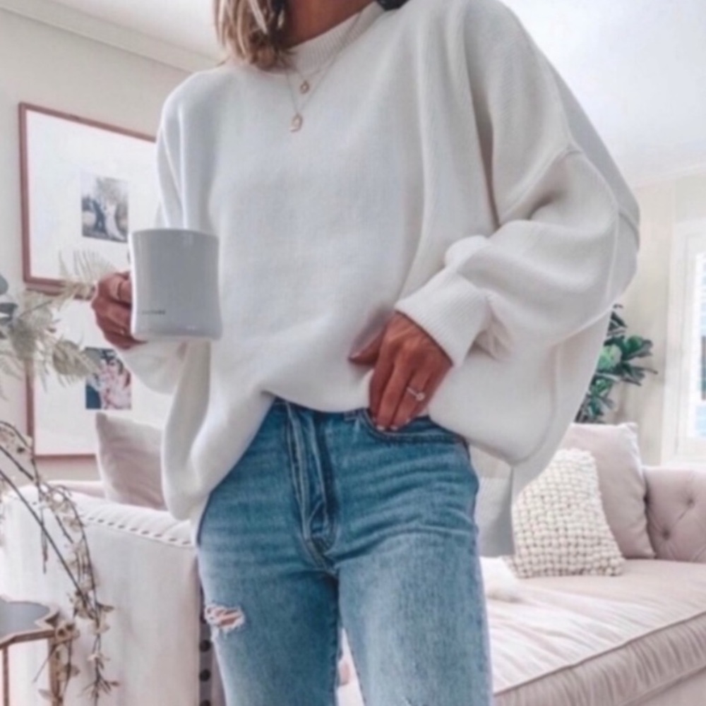 Free People Easy Street Tunic Sweater White